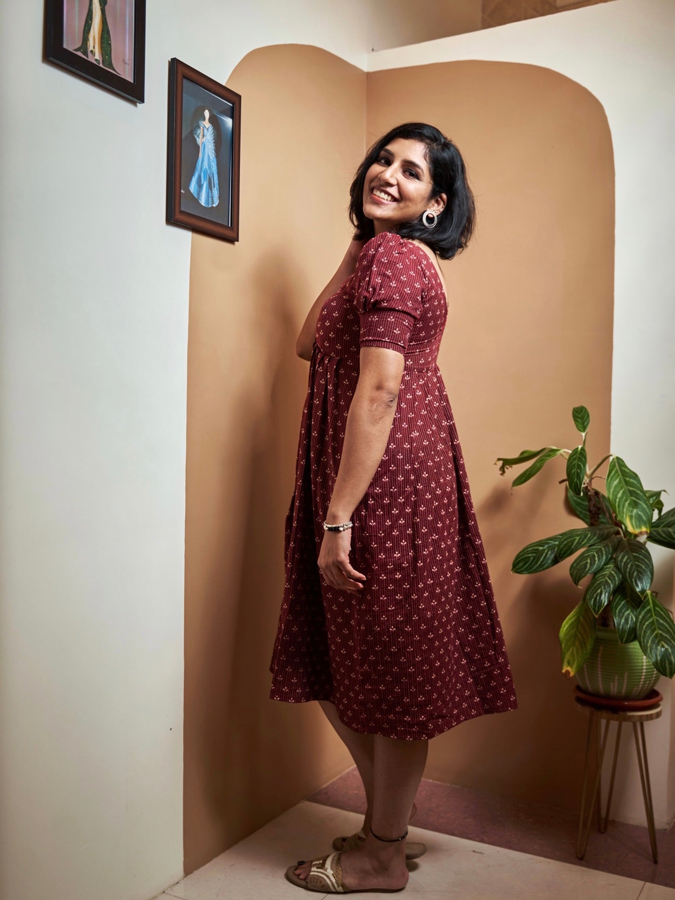 Hiranya Kantha Puffed Sleeve Dress