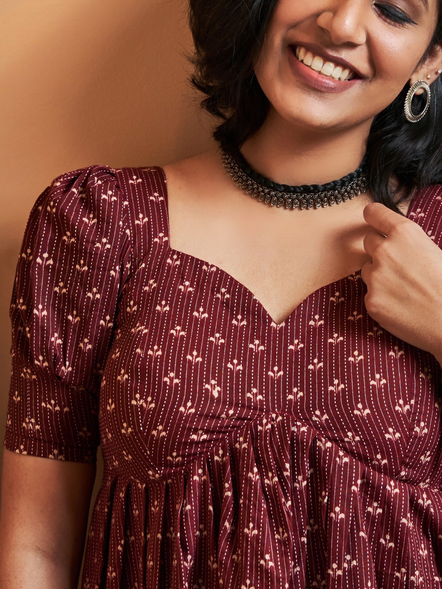 Hiranya Kantha Puffed Sleeve Dress