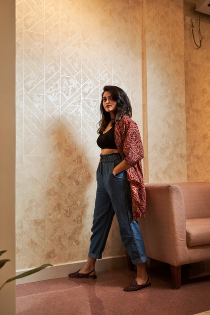 Thrayee Kimono-inspired Assymetric Cape