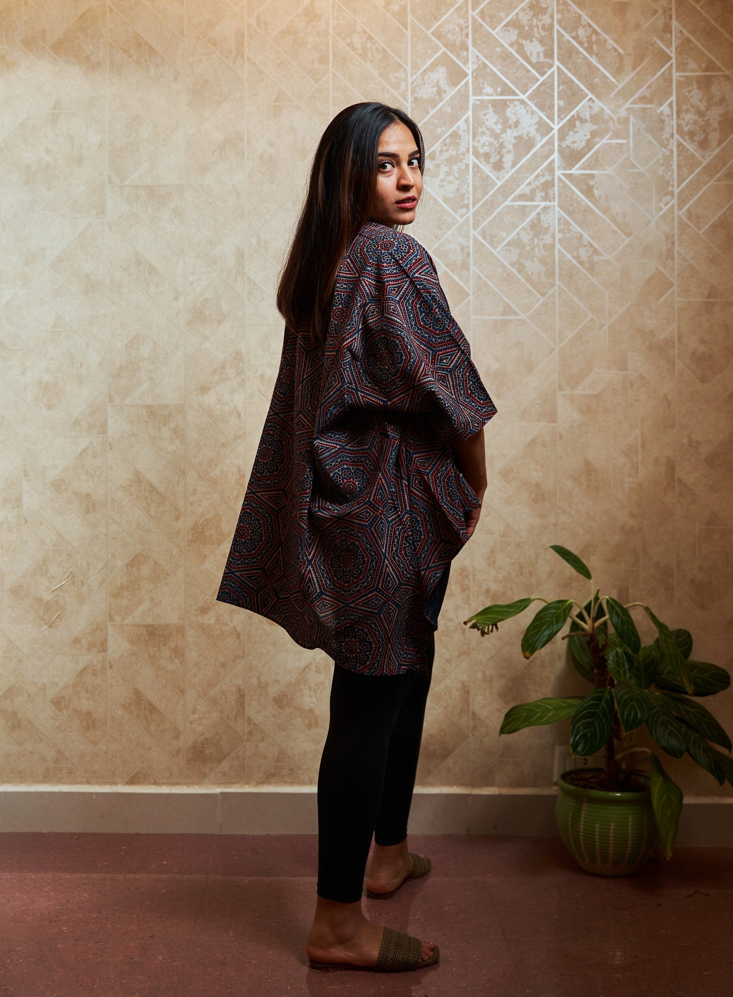 Taani Kimono-inspired Assymetric Cape