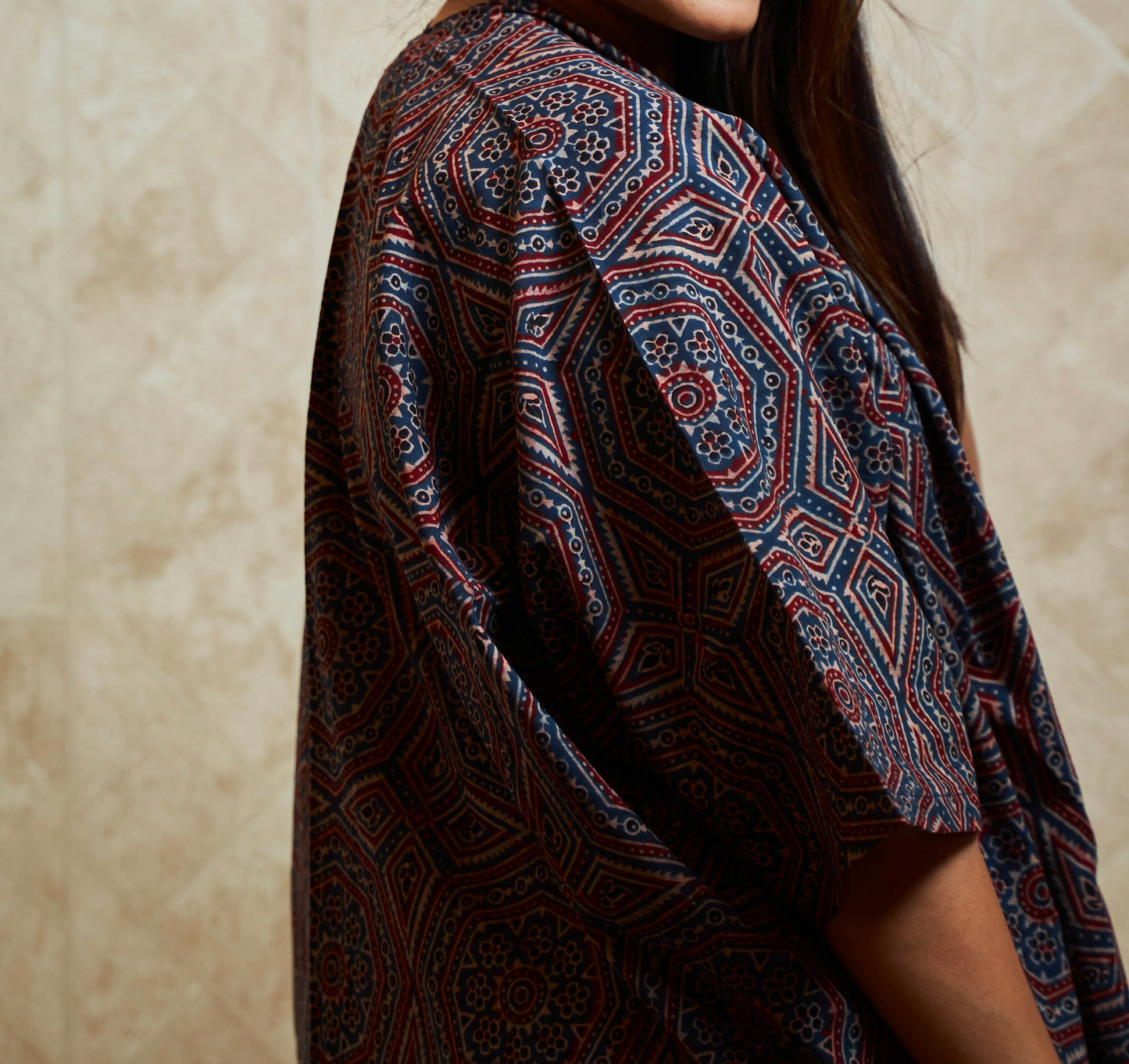 Taani Kimono-inspired Assymetric Cape