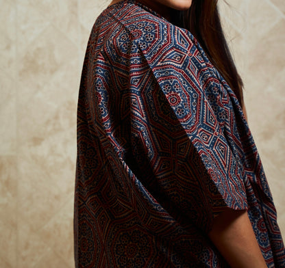 Taani Kimono-inspired Assymetric Cape