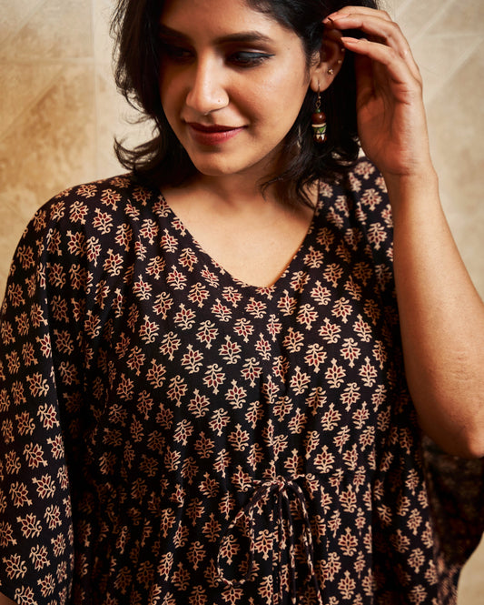Aarvee Block-Printed Long Kaftan