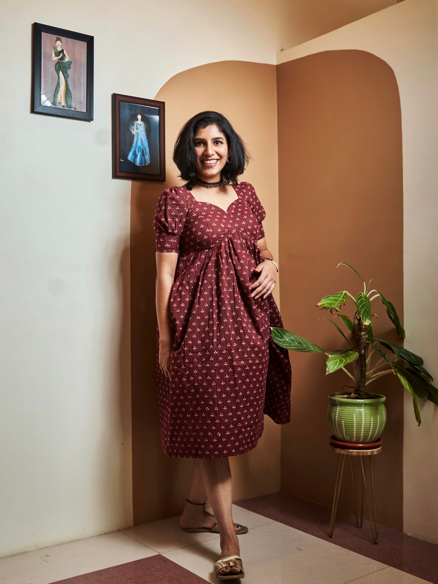 Hiranya Kantha Puffed Sleeve Dress