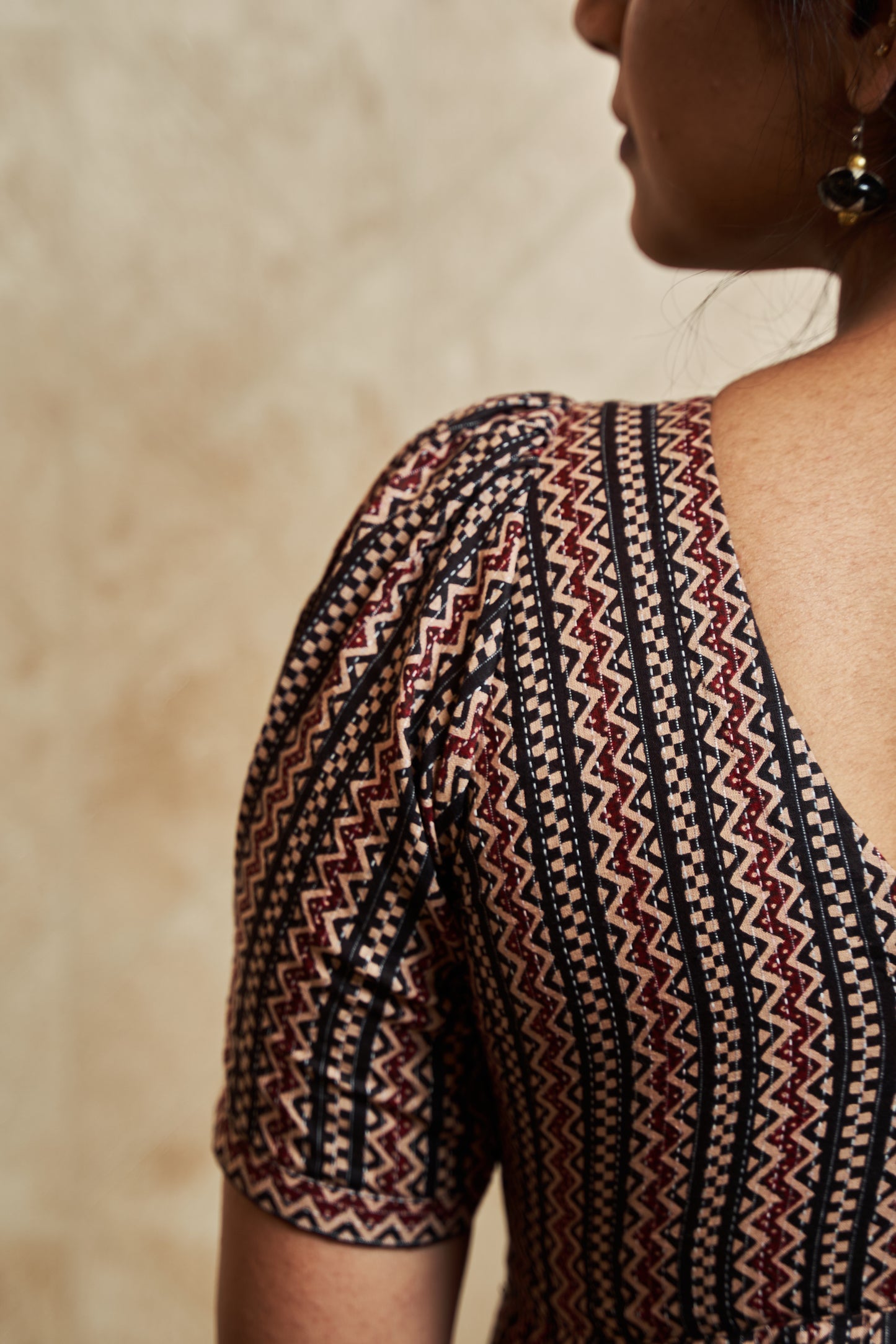 Poorva Kantha Puffed Sleeve Dress