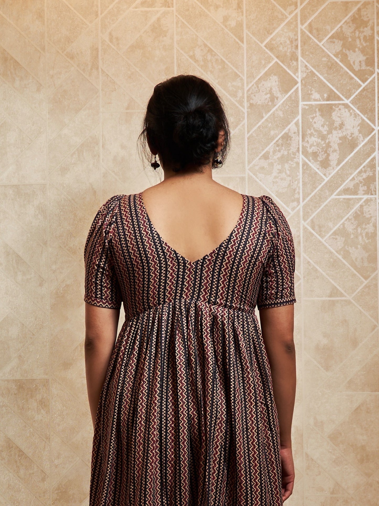 Poorva Kantha Puffed Sleeve Dress