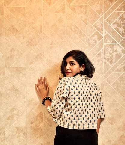 Neel-Kamal Floral Motif Cropped Shirt
