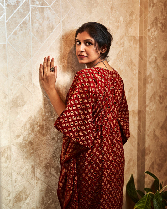 Arohi Block-Printed Long Kaftan