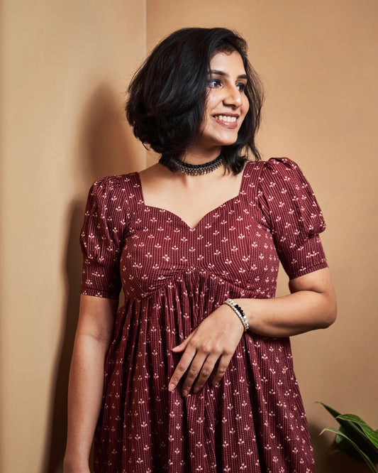 Hiranya Kantha Puffed Sleeve Dress